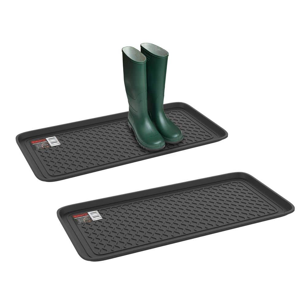 Black Large Polypropylene Outdoor Boot Tray Set of 2