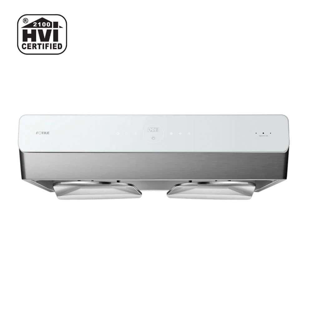 FOTILE Pixie Air Slim Line 30 in. Convertible Under Cabinet Range Hood in Off-White with Motion Activation, White Tempered Glass