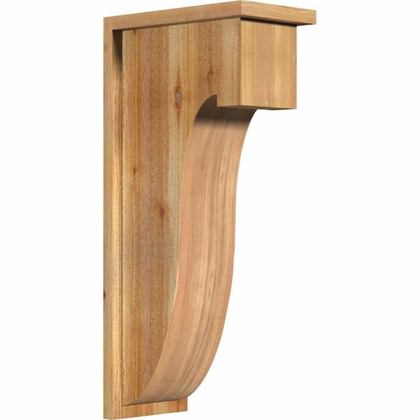 Ekena Millwork 8 in. x 14 in. x 30 in. Western Red Cedar Del Monte Rough Sawn Corbel with Backplate