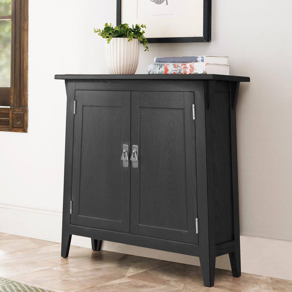 Mission Country 30" Black Freestanding Adjustable Shelf Cabinet