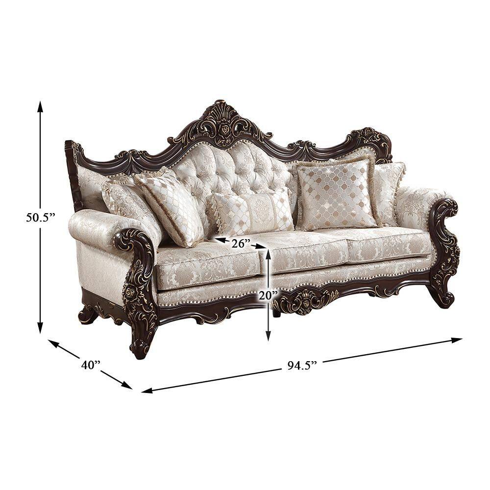 Size diagram for the two-piece sofa set.