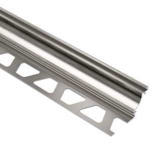 Dilex-AHK Brushed Nickel Anodized Aluminum 3/8 in. x 8 ft. 2-1/2 in. Metal Cove-Shaped Tile Edging Trim
