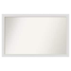 Flair Soft White Narrow 50 in. x 32 in. Custom Non-Beveled Satin Recyled Polystyrene Bathroom Vanity Wall Mirror