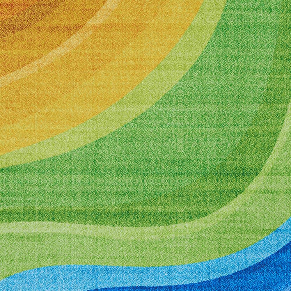 Multicolor Rainbow Waves Rectangular Synthetic Area Rug 8' x 10'