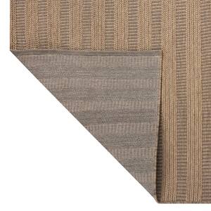 Natural Stripe 6 ft. x 9 ft. Woven Tapestry Outdoor Area Rug