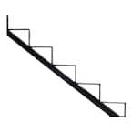 5-Steps Steel Stair Stringer black 7-1/2 in. x 10-1/4 in. (Includes 1 Stair Riser)