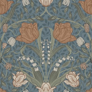 Filippa Blue Tulip Non Woven Paper Wallpaper Sample