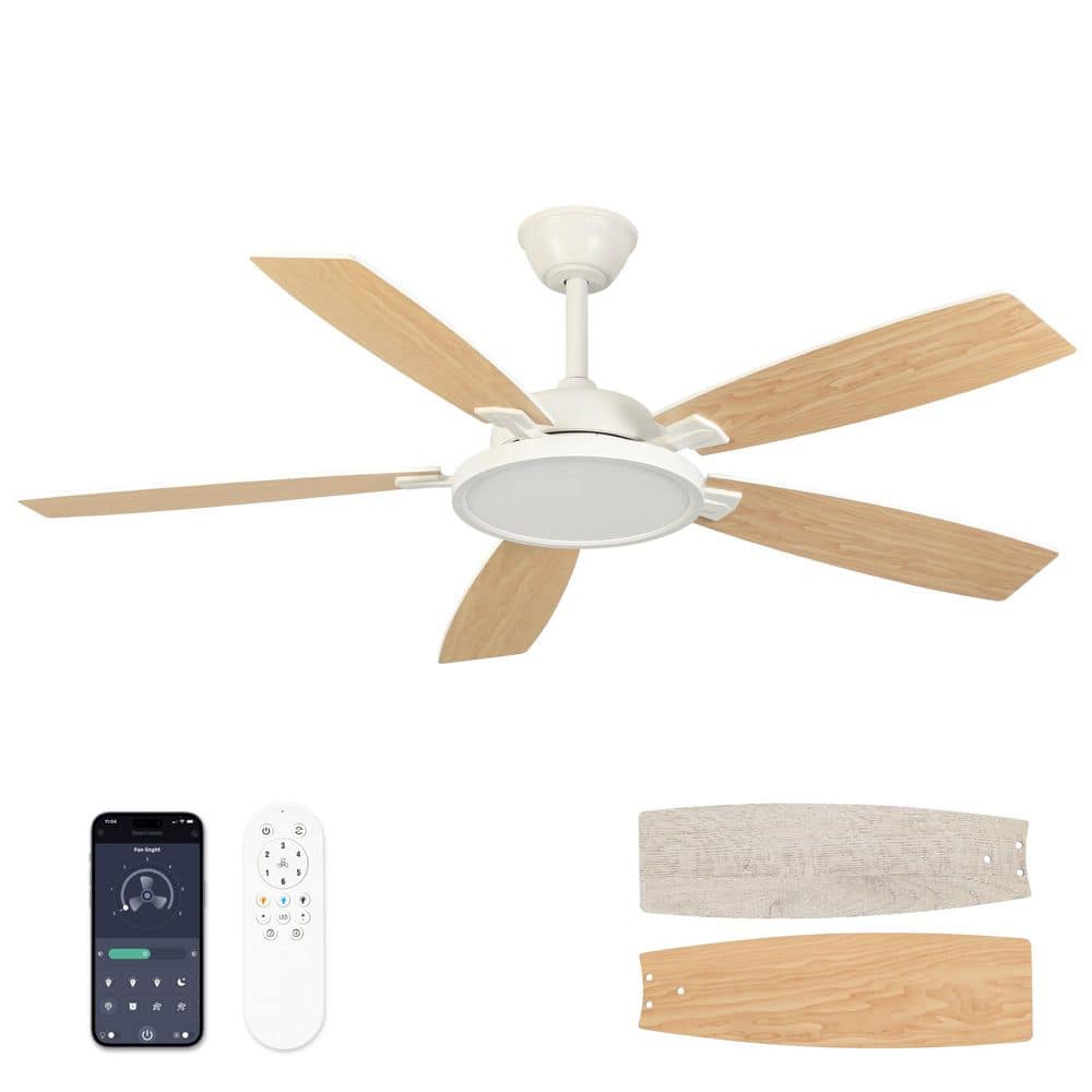 ●ILIMAF TOZING 52 in. Indoor Wood Low Profile Propeller Flush Mount