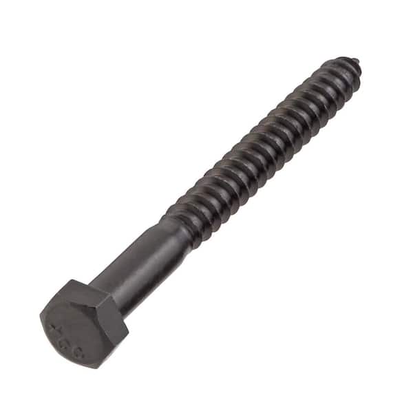 DECKMATE 1/2 in. x 5 in. Black Exterior Hex Head Lag Screw