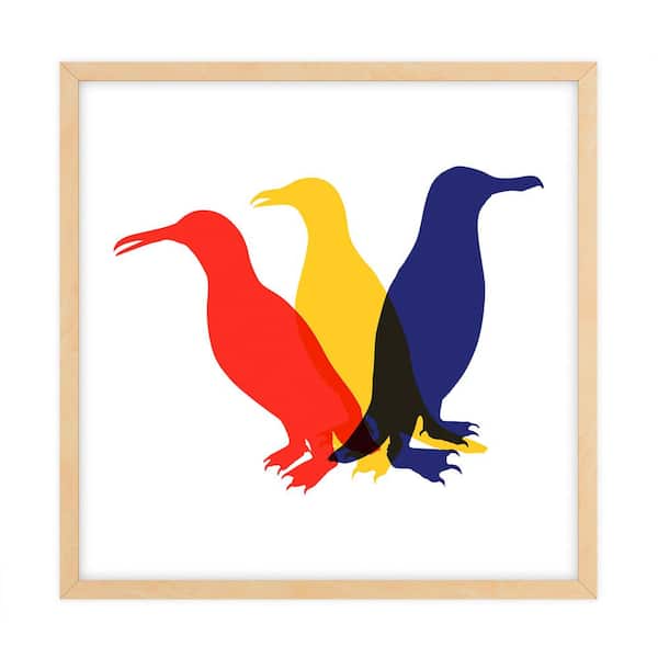Unbranded Colored Layering Collection Framed Animal Art Print 34 in. x 34 in.
