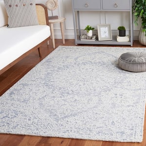 Ebony Gray/Ivory Doormat 3 ft. x 5 ft. Floral Area Rug