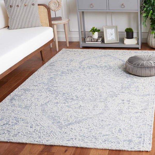 Ebony Gray/Ivory Doormat 3 ft. x 5 ft. Floral Area Rug