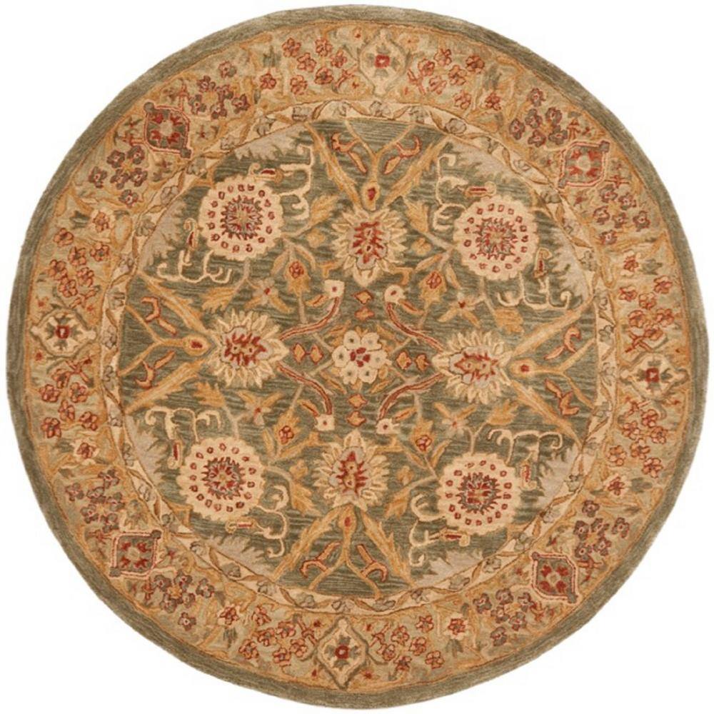 Anatolia Sage and Ivory Round Wool Area Rug