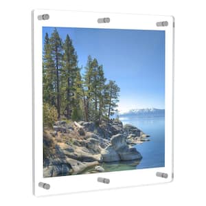 40 in. x 40 in. Square Double Acrylic Picture Frame with Chrome Wall Mounted Magnet Best for 36 in. x 36 in. Art Size