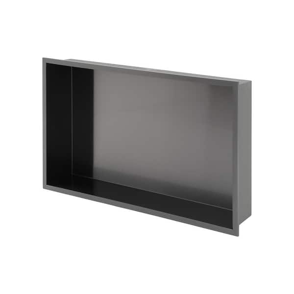 21 in. W x 13 in. H x 3.94 in. D Stainless Steel Shower Niche (Set of 1) Pieces in Gunmetal Black
