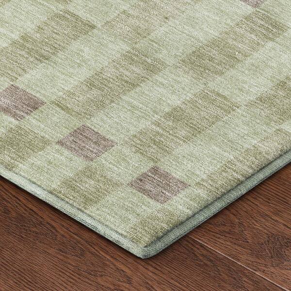 Mayfield Premium Machine Washable Abstract AMF2547 Celery 10 ft. x 14 ft. Area Rug