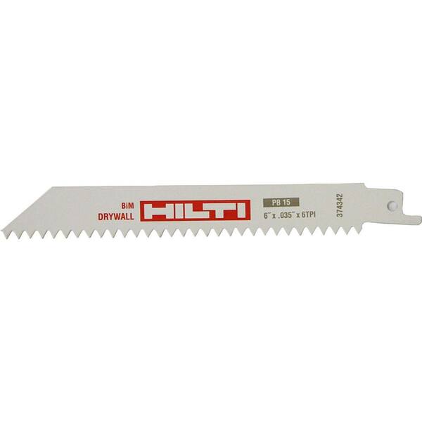 Hilti 6 in. x 6 TPI Wood Reciprocating Saw Blades (50-Pack)