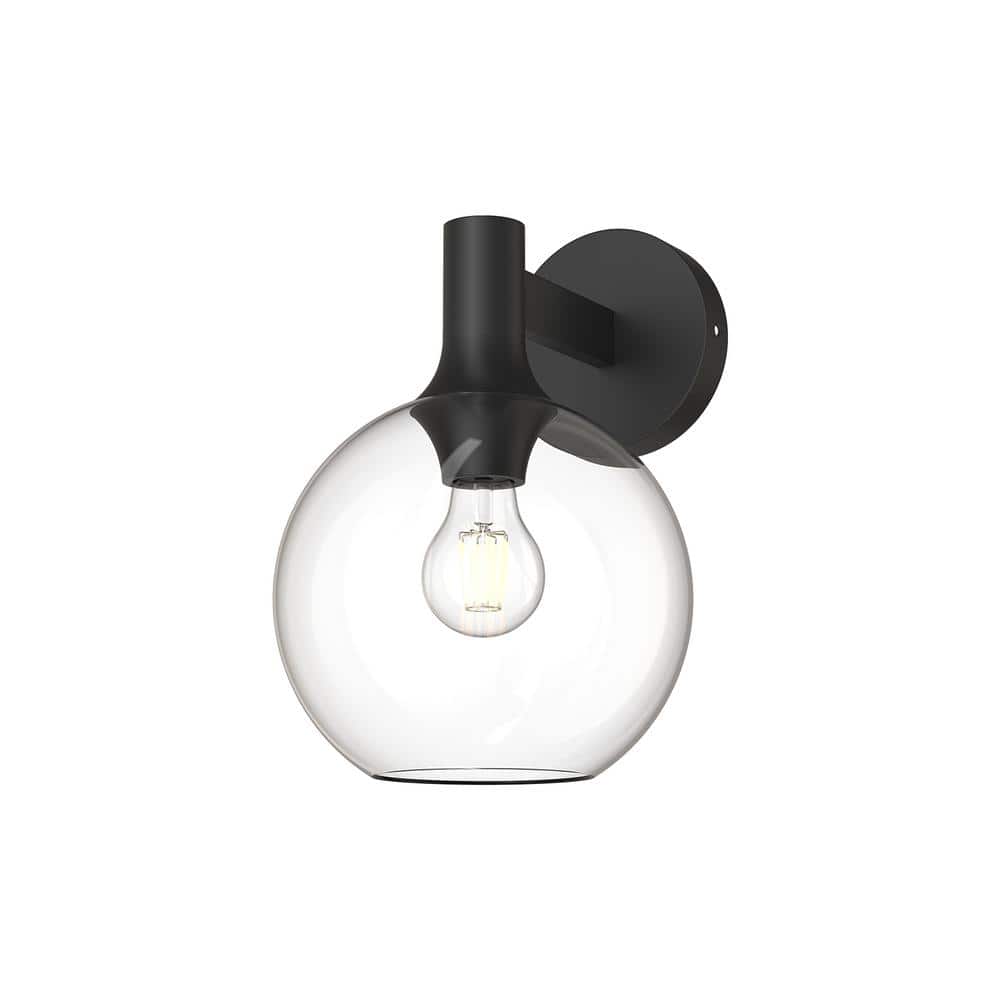 Matte Black Clear Glass Dimmable Vanity Light