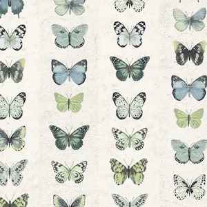 Jewel Butterflies Stripe Vinyl Strippable Roll (Covers 55 sq. ft.)