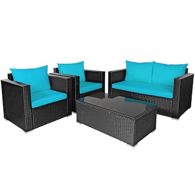 Turquoise Patio Conversation Sets, Turquoise Patio Furniture Set