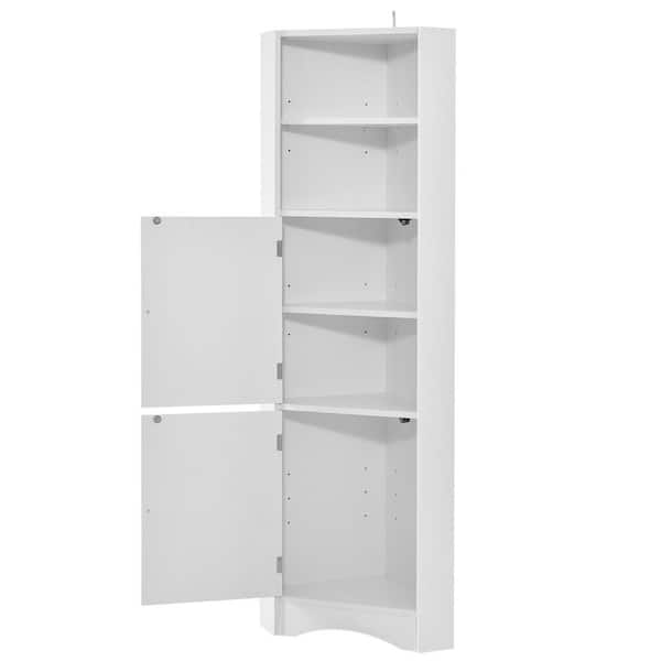 LORDEAR 16.5 in. W x 14.2 in. D x 63.8 in. H White Linen Cabinet  Freestanding Tall Bathroom Storage Cabinet with Shelves LW427001 - The Home  Depot