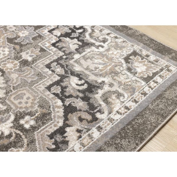 Veran Collections 5 ft. x 8 ft. Taupe Classic, Elegant Indoor Area Rug