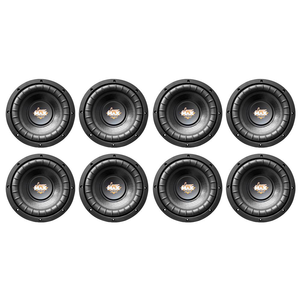 MAX PRO 8 in. 800-Watt Power Car Audio Subwoofer Sub Woofer SVC (8-Pack)