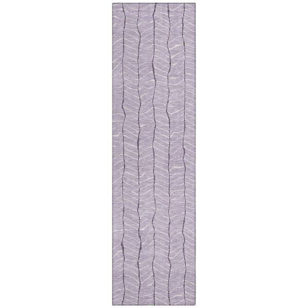 Chantille Machine Washable Indoor/Outdoor Abstract ACN3038 Lavender 2 ft. x 7 ft. Runner Rug