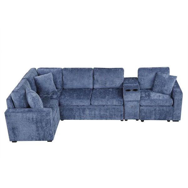 Harper & Bright Designs Convertible 120.5 in Chenille Sectional
