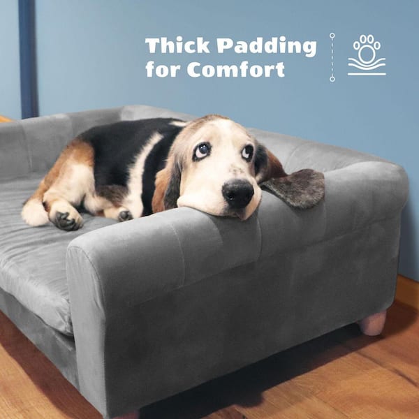 Critter Sitters 42 Large Elegant Gray Faux-Velvet Rectangle