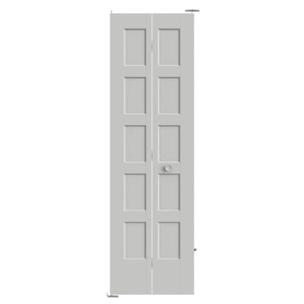 24 in. x 80 in. 5-Panel Bayshore Hollow Core Silver Bullet Molded Composite Bi-Fold Door