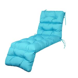 Outdoor Chaise Lounge Cushions 71x24x4" Wicker Tufted Cushion for Patio Furniture in Sky Blue