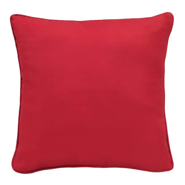OUTDOOR DECOR BY COMMONWEALTH Outdoor Solid Red Throw Pillow 18 x 18-Includes 1-Throw Pillow