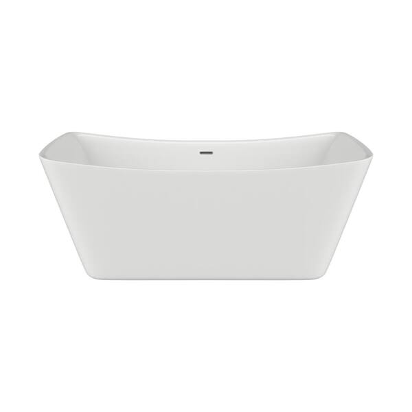A&E 62 in. Acrylic Flatbottom Bathtub in White