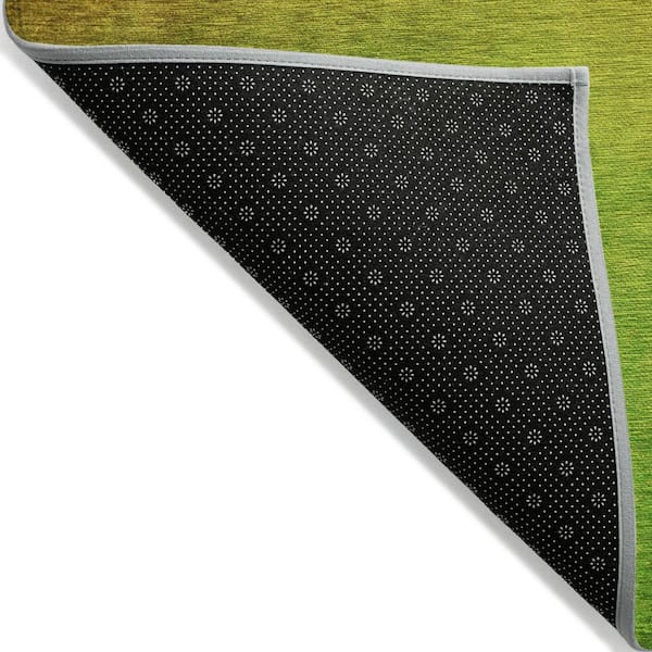Terra Cotta, Gold, Green 10 ft. x 14 ft. Woven Abstract Polyester Rectangle Indoor/Outdoor Area Rug