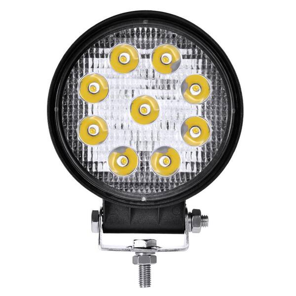 CIPACHO 4.48 in. 9-Light Black Round Outdoor Car Light 27W(1-Pack)