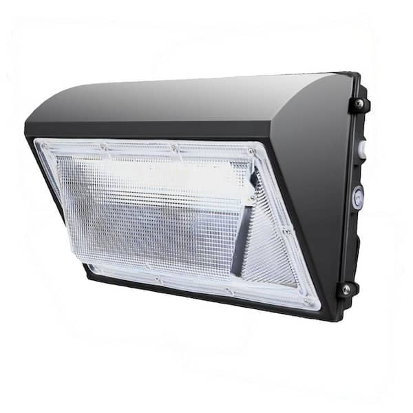 Bieuoram 800- Watt-Equivalent 120-277 Volt Integrated LED Bronze Dusk to Dawn Wall Pack Light, 5000K 16000LM, （1-Pack）