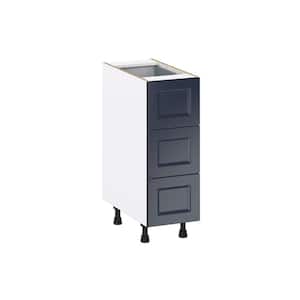 12 in. W x 34.5 in. H x 24 in. D Devon Painted Blue Shaker Assembled Base Kitchen Cabinet with 4-Drawers