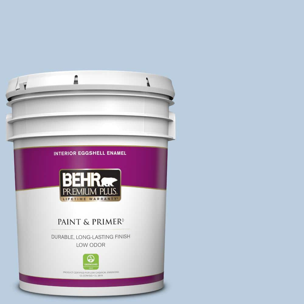 BEHR Premium Plus 5 gal. #M530-2 Skys The Limit Eggshell Enamel Low Odor Interior Paint & Primer