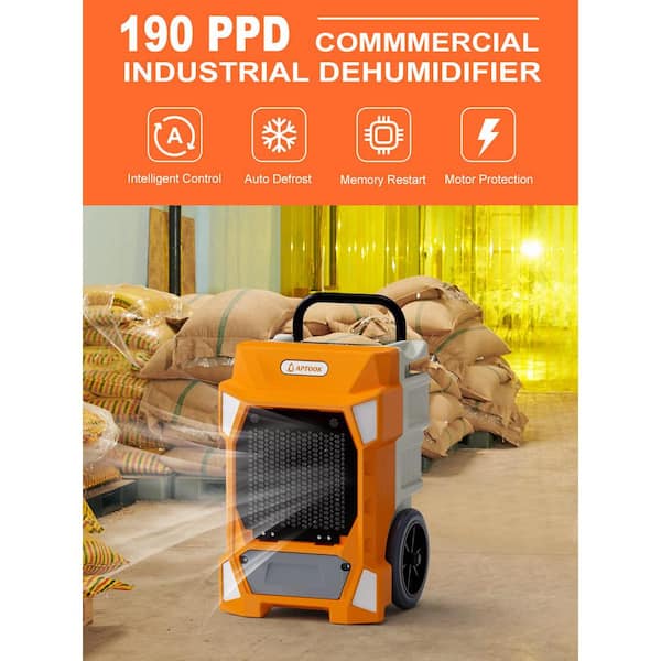 APTOOK 180 Pints 6000 Sq. Ft. Commercial Basement Dehumidifier with  Humidity Controller & Pump