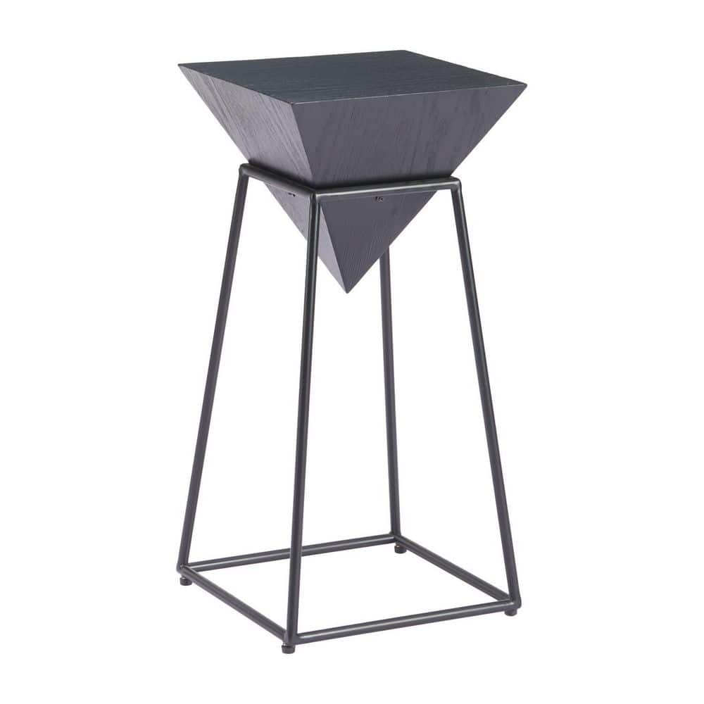 11.8 in.W x 24.6 in.H Black Finish Square Shape Wood Top End Table price history on PriceWatchPro