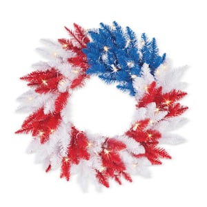 24 in. Artificial Dia Patriotic Wreath