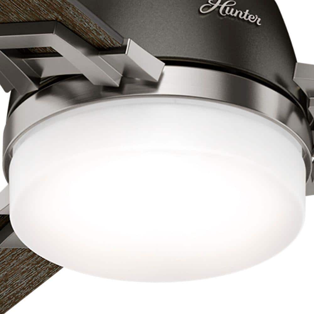 48'' Brushed Nickel 3-Blade Ceiling Fan with LED Light and Remote