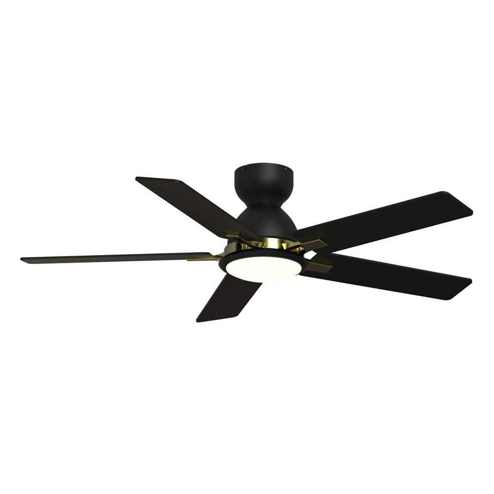 Bologna 52 in. Matte Black Flush Mount Standard Indoor Ceiling Fan with Dimmable LED Light, DC Motor and Remote price history on PriceWatchPro
