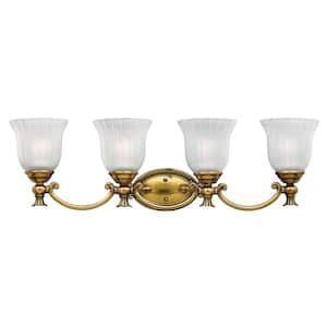 Francoise 31 in. 4-Light Burnished Brass Vanity Light