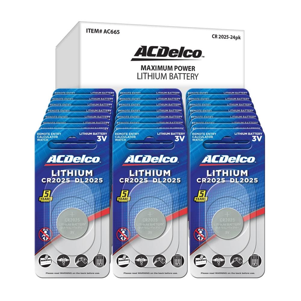 Powermax AC661 ACDelco CR2025 3V Lithium Coin Cell Battery, Watch and  Electronics Button Batteries, 6-Count