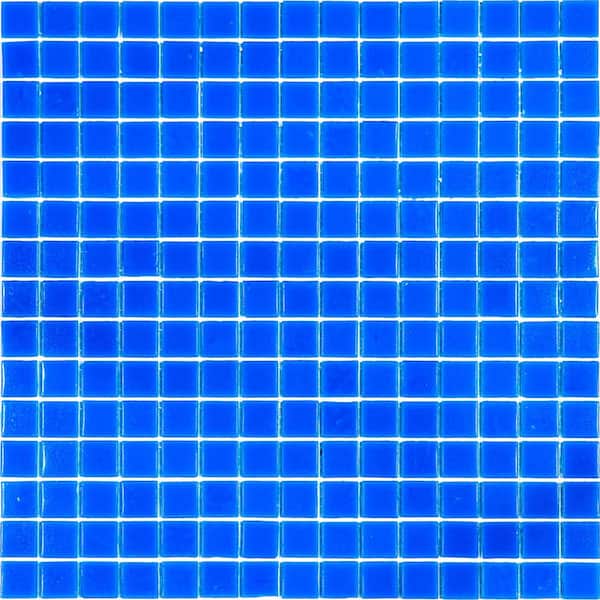 Apollo Tile Dune 4 in. x 6 in. Glossy Denim Blue Glass Mosaic Uniform square Wall & Floor Sample Tile (0.13 sq. ft./Piece) (1-Pack)