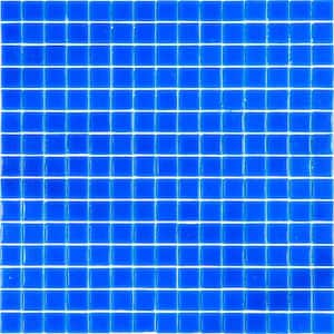 Dune Glossy Denim Blue 12 in. x 12 in. Glass Mosaic Wall and Floor Tile (20 sq. ft./case) (20-pack)
