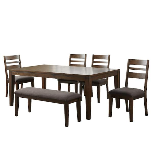 Steve Silver Stratford Walnut 6 Piece Dining Set St5006pc The Home Depot