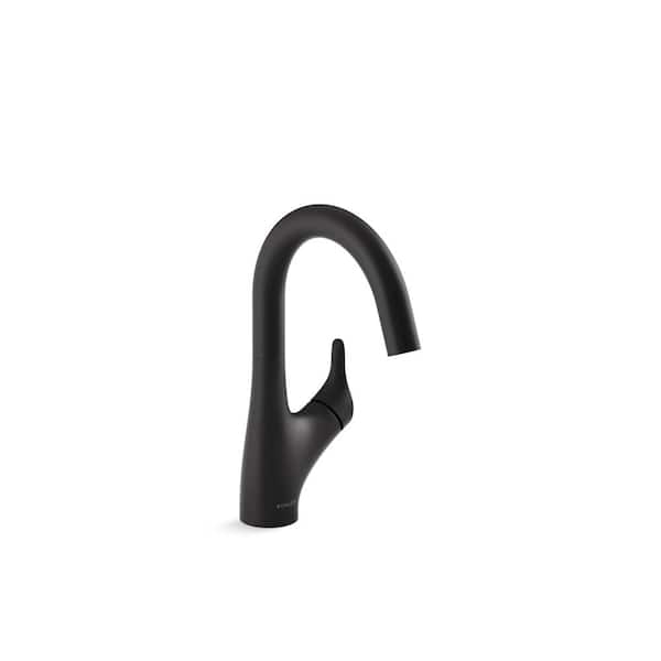 KOHLER Rival Single-Handle Bar Sink Faucet in Matte Black